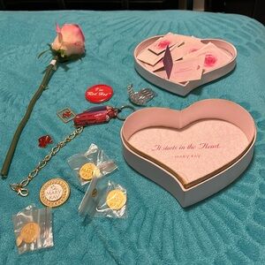 Pins and inspiration love notes by Mary Kay Ash, key chain and bracelet